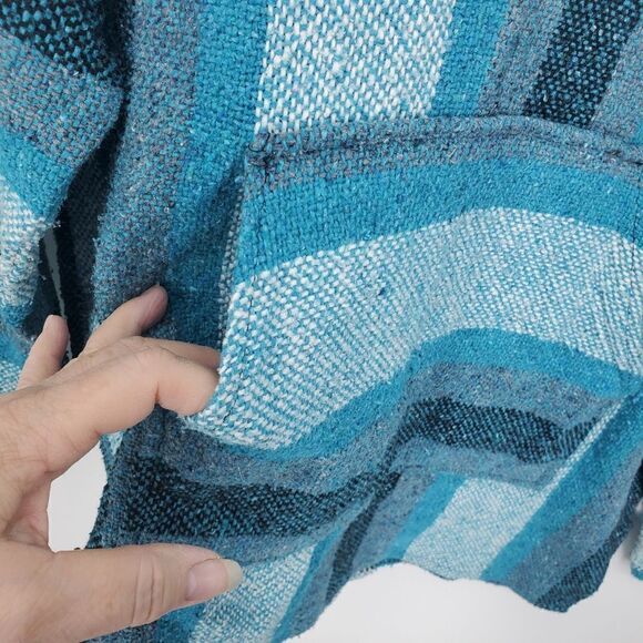 Senors Q Inc. Original Baja Mexican Pullover Hoodie In Aqua Blues - Picture 4 of 6